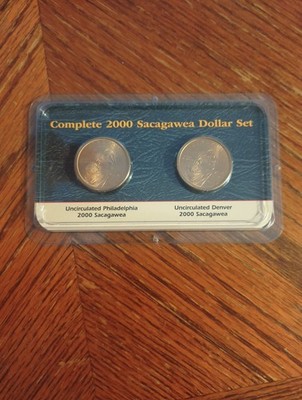 Complete 2000 Sacagawea Dollar Set Uncirculated Philadelphia & Denver