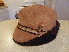 Vintage United Hatters Cap and Millinery Faux Fur W/ Ear Flap Hat Size S