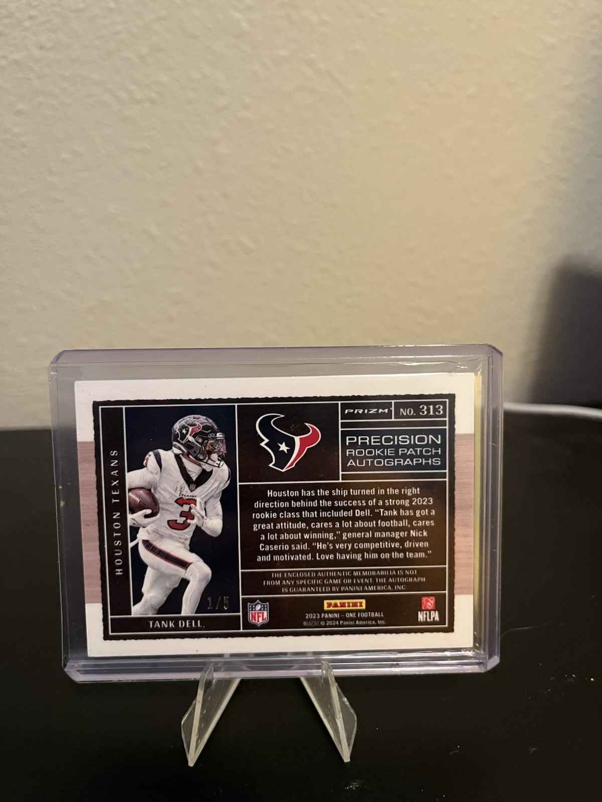2023 Panini One Tank Dell Rookie /5 NUMBERED TEXANS RC PATCH AUTO RPA view 4