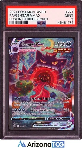 Pokemon 2021 Gengar VMAX 271/264 Full Art Secret Rare Fusion Strike PSA 9
