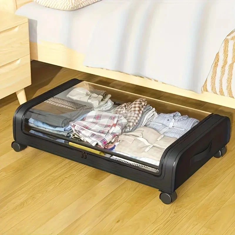 Large Organizer Under Bed Storage Container with Wheels Clothes Drawer Roling UK - Image 4 of 4