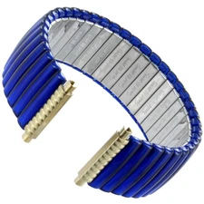 18-22mm Hirsch/Speidel Blue Jelly Enamel Coated Stainless Steel Watch Band