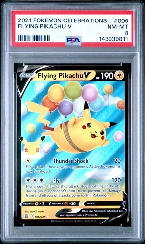 PSA 8 Flying Pikachu V 006/025 Celebrations Holo