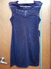 Express Women's Black Sequin Mesh Sleeveless Sheath Dress Size S
