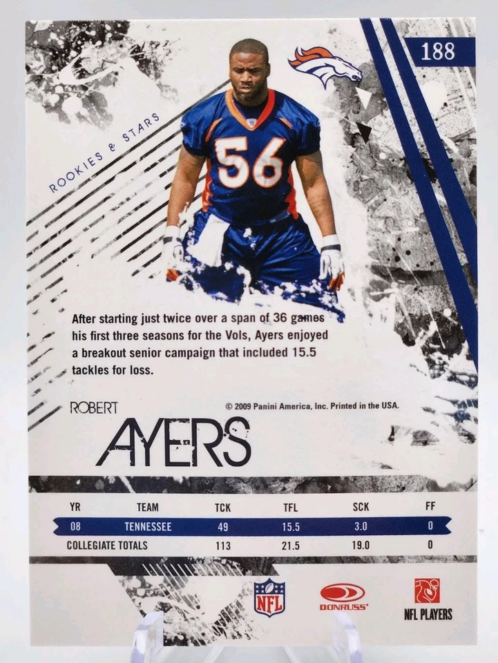 2009 Panini Rookies & Stars ROBERT AYERS #188  Gold  Rookie!!  MINT! - Image 2 of 2