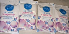 Clean Life No Rinse Shampoo Cap 4 PACK NEW Rinse Free Shampoo & Conditioner