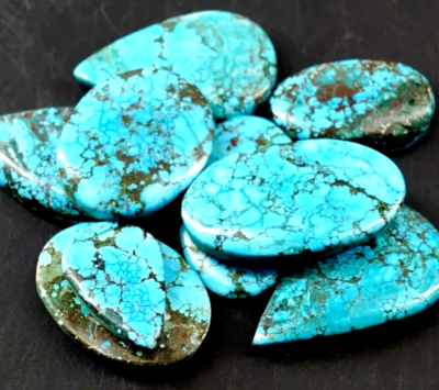 #ad AAA 200 Ct Natural Spiderweb Blue Arizona Turquoise Lot Certified Loose Gemstone $20.53