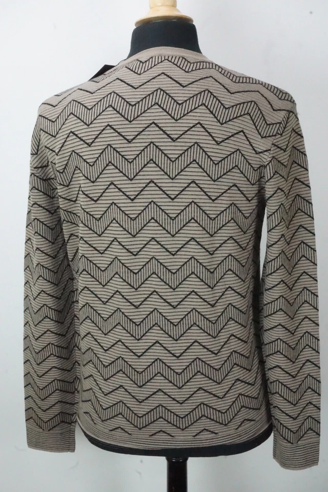 Suéter Tejido Giorgio Armani Etiqueta Negra Marrón Negro Mezcla Seda Talla 48 NUEVO Foto 3 de 4