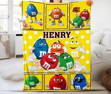 Personalized M And M Blanket, M&M's World Fleece Blanket, M And M Candy Couch Bl