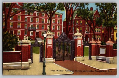 Postcard - Van Wickle Gates of Brown University Providence Rhode Island