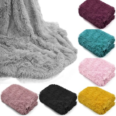 Kuscheldecke weich kuschelig warm Fleece Schlafsofa lang Fell Shaggy Überwurf 150 x 200 cm