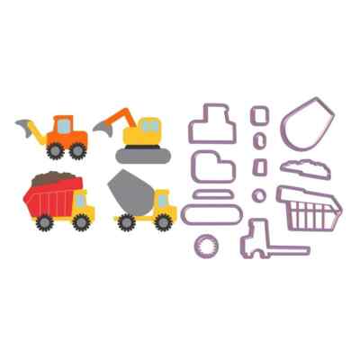  Set 3 Bau Transport Ausstecher 3D Fondant Glasur Kekstorte Geburtstag