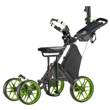 CaddyTek CaddyCruiser ONE Pro Folding 4 Wheel Golf Buggy Lime + Removable Seat