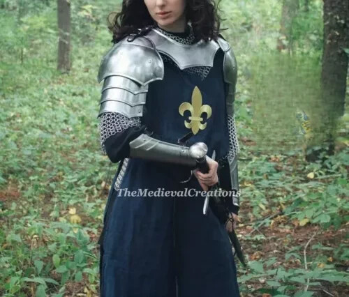 Brave Lady Pauldrons Set & Gorget Mujer Caballero Disfraz Traje Medieval