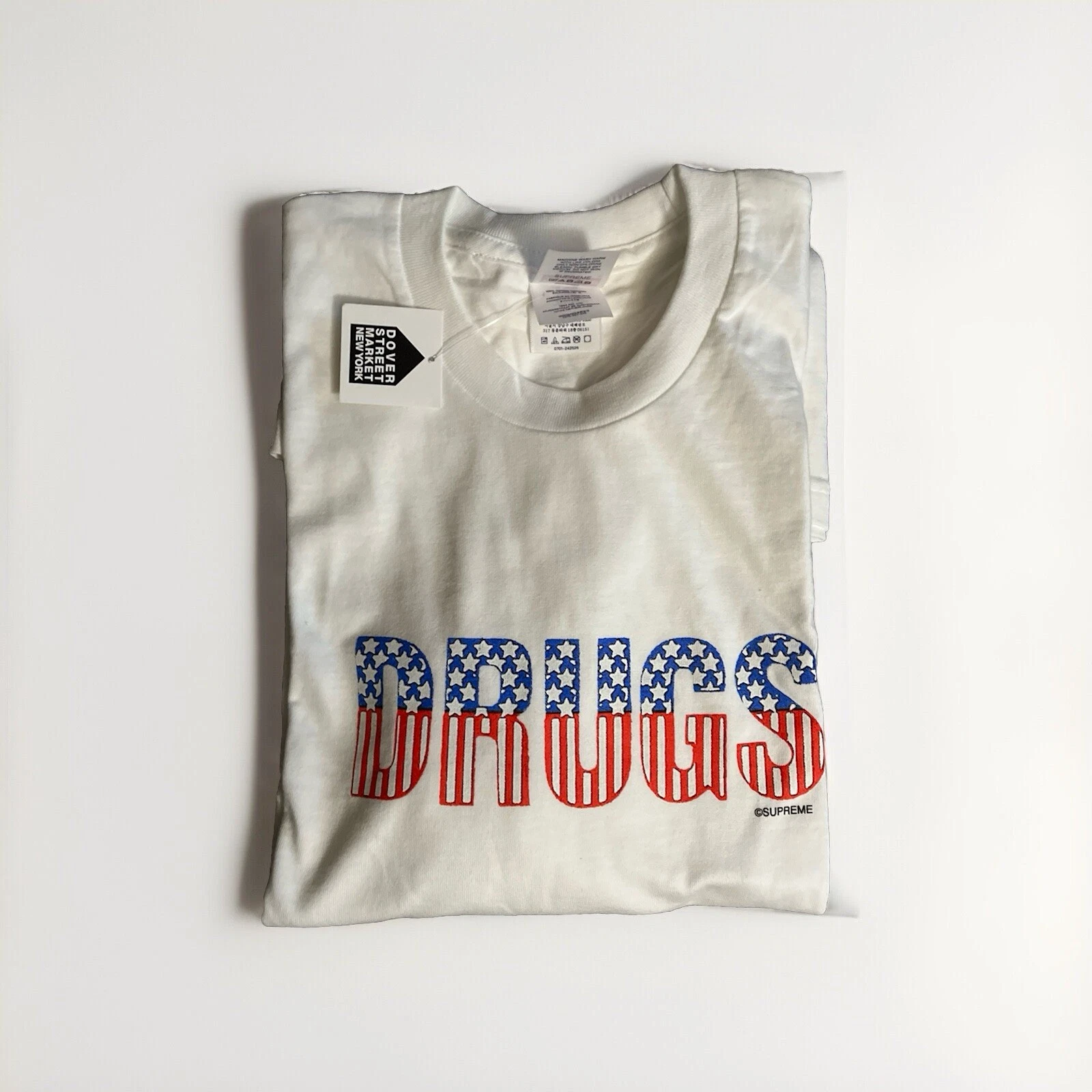 Grand t shirt blanc Supreme Drugs. Neuf avec étiquettes