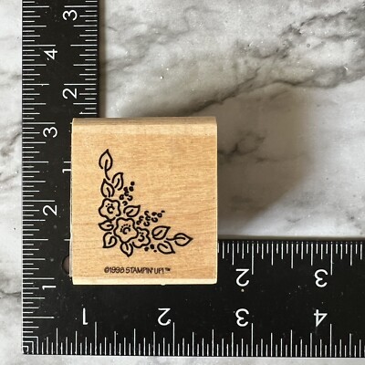 Stampin Up Pansy Blossom Flower Corner Border Vines Mounted Rubber ...
