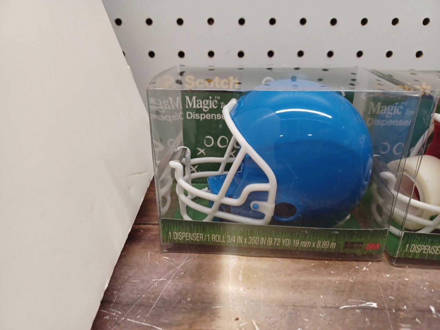 (2) 3M Scotch Magic Tape Dispensers Football Helmet with 3/4" Tape Roll