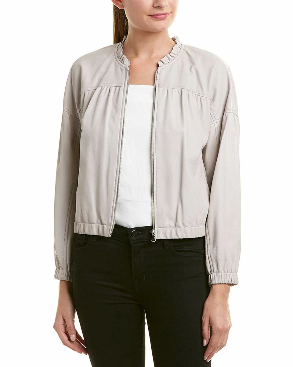 Rebecca taylor leather bomber best sale jacket