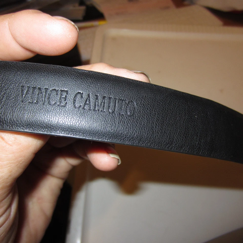 Cinturón Vince Camuto de cuero negro para hombre talla XL 42-44 Foto 2 de 4