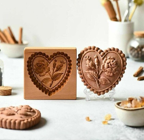 Mould Wooden Gingerbread Cookie Mold Carved Shortbread Mold Cookie Cutter Molds - Picture 8 of 17