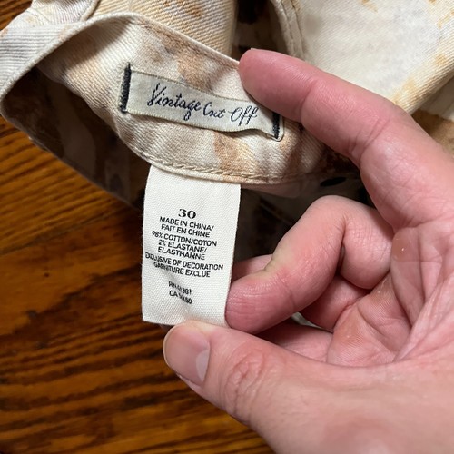 Ralph Lauren Denim Supply Women Size 30 Cream Desert Print Denim Shorts Cut Off - Picture 2 of 7