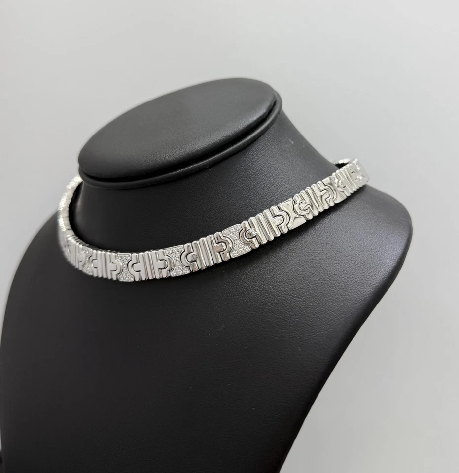 Collar Bulgari Parentesi Bvlgari Vintage Oro Blanco 18K, 137,7 gm, S108396 Foto 2 de 4