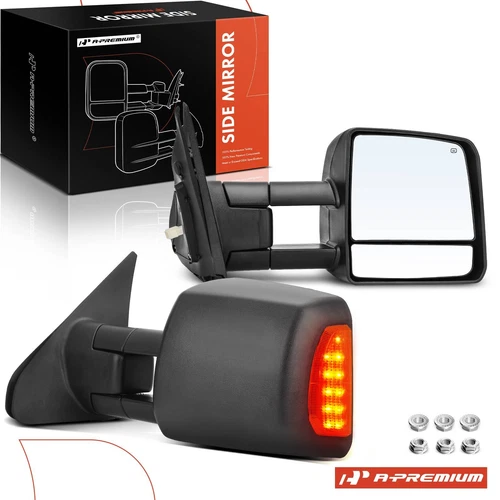 2Pcs Black Power Heated Towing Mirror for Toyota Sequoia	2008-2017 Tundra 07-21