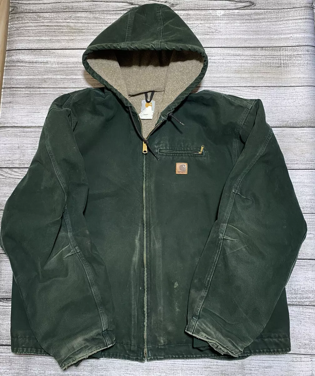 CARHARTT Sherpa Lined Canvas Hooded Jacket J141 SPC Mens 3XL Regular Detroit