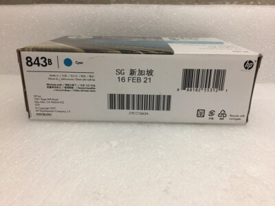 HP PageWide XL 843B インクカートリッジ シアン 400ml HP 843B CYAN Ink for PageWide XL 4000, 4500, 5000 / 2021 | eBay