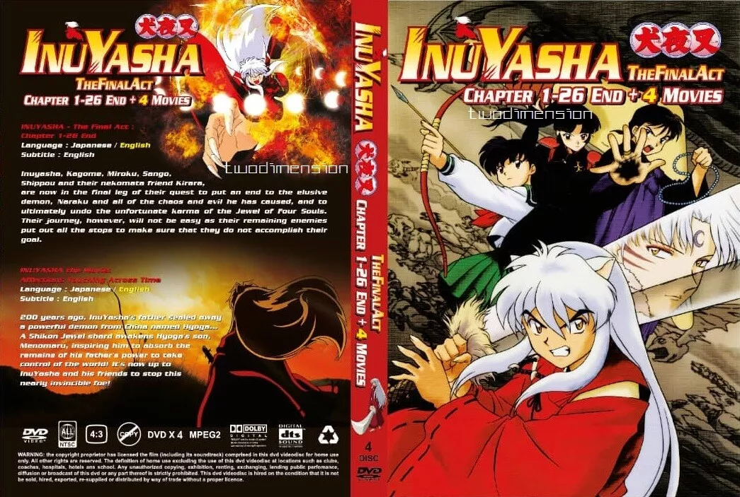 Inuyasha - Serie De Tv Completa + Filmes Em Blu-ray Dublado