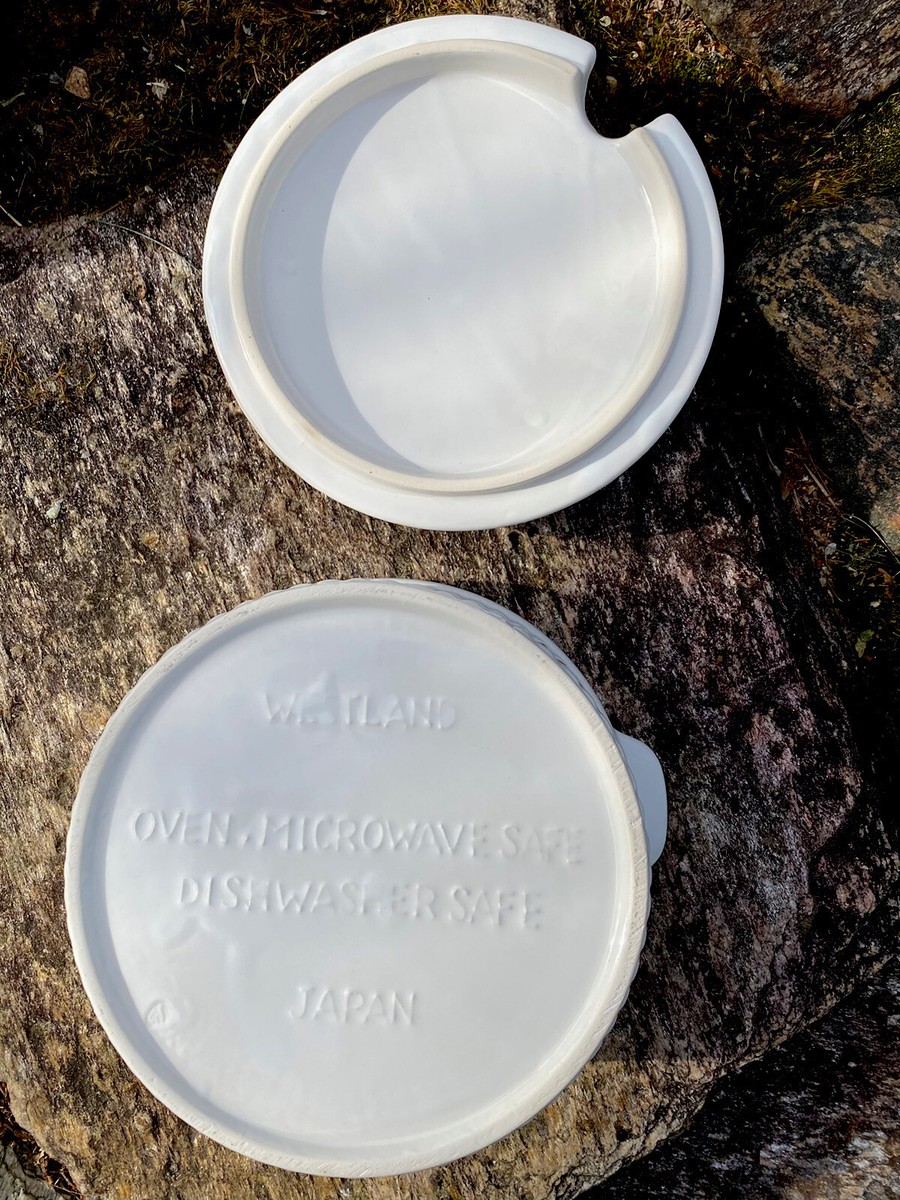 Vintage WESTLAND Japan White Bakeware 2Qt Covered Casserole