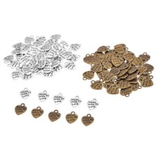 50X Made with Love Labels Tags Metal Heart Clothing Sewing Jewelry Handmade DIY