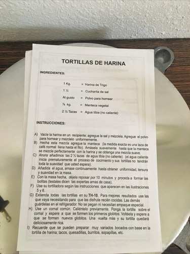 Tortillera Electric Mexican Burrito Flour Tortilla Roti Chapati Press Maker 10โ - Picture 9 of 12
