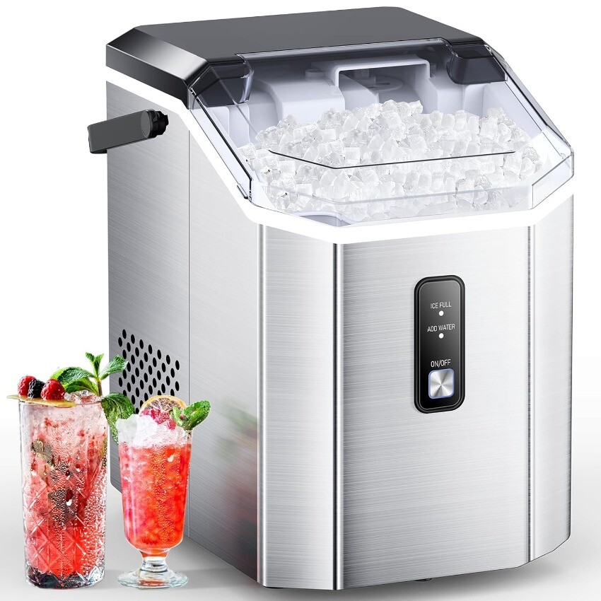 COWSAR Nugget Ice Maker Countertop, Chewable Nugget Ice Cubes Machine