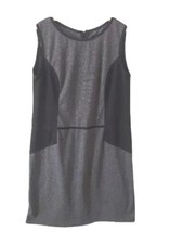 Mossimo Dress Womens XL Gray Black Zipup Stretch Sleeveless Slit Round Neck