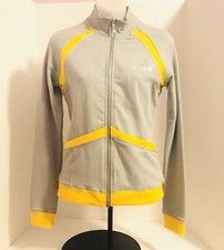 BCBG MaxAzria Women's Full Zip Athletic Leisure Grey Yellow Track Jacket Small
