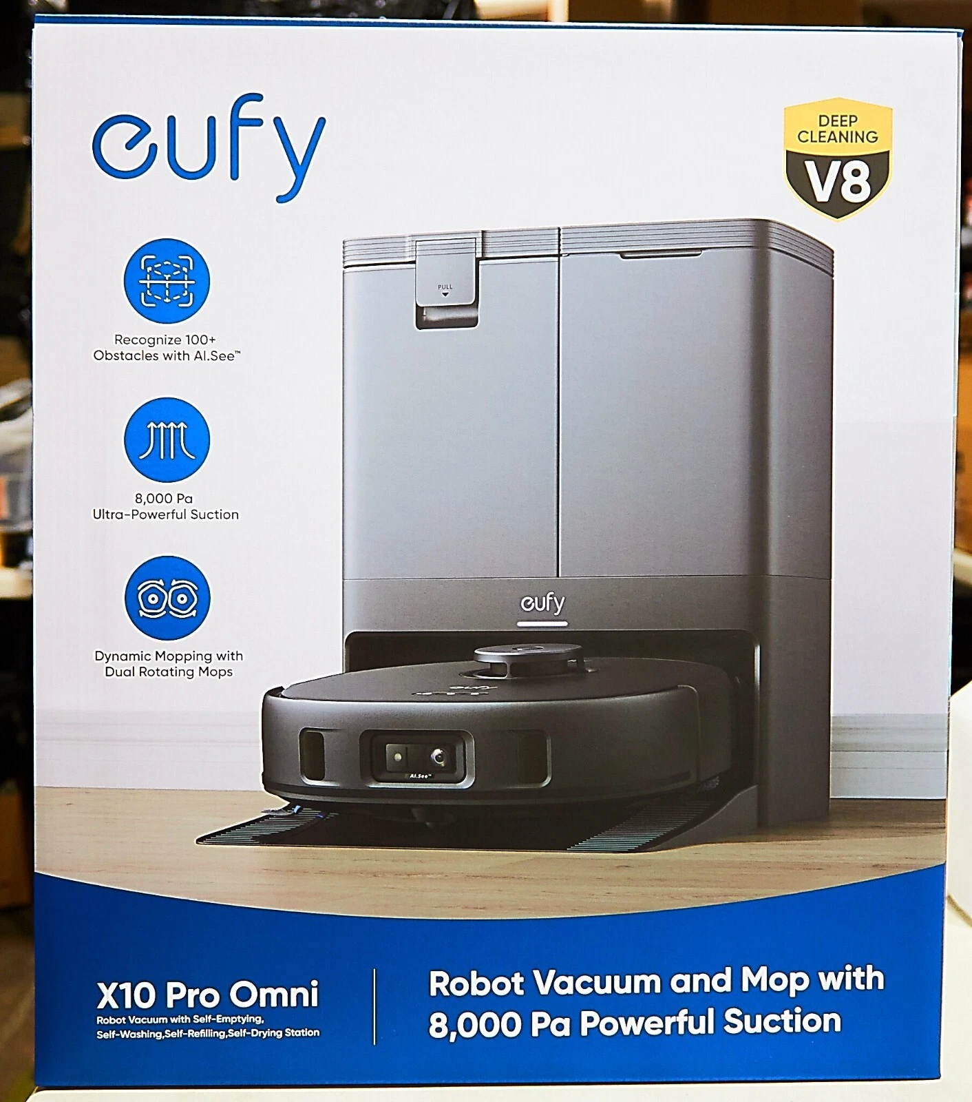✅ Anker Eufy X10 Pro Omni Robot Vacuum 8000Pa Dual Mops Auto Washing/Drying :NEW
Opens in a new wind