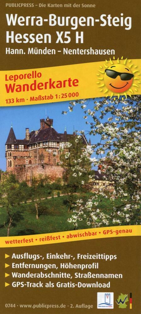 Wanderkarte Werra-burgen-steig Hessen X5 H, Hann. Mã¼nden -