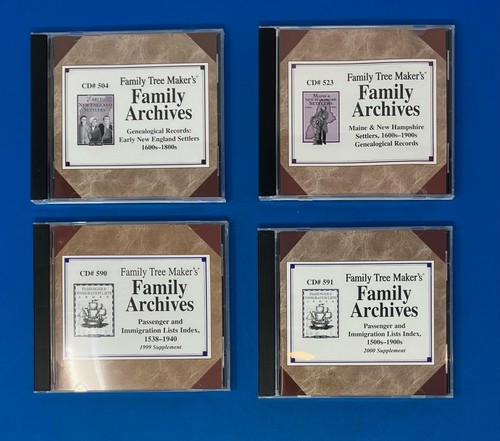 Lot of 22 Family Tree Maker CDs #255 - 591 + Passenger & Immigration Lists Index - Picture 4 of 14