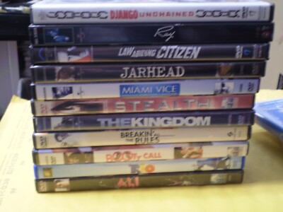 (11) Jamie Foxx DVD Lot: Django Unchained  Ray Jarhead  Miami Vice  Ali  Stealth