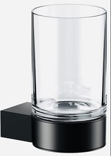 Keuco Plan Wall Mounted Tumbler Holder With Crystal Glass