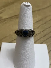 Wheeler Mfg. Vintage Navajo Inspired 925 Sterling Abalone Heart Ring Sz 6.5