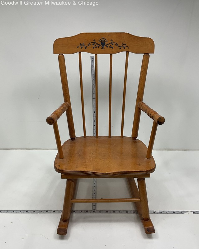 Hedstrom Light Oak Wood Painted Decor Vintage Childs Rocking Chair Wooden
