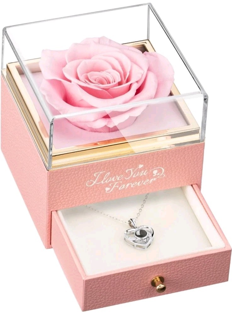 🌹Preserved Rose And "I Love You" In 100 Languages Necklac