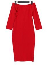 Zara Bodycon Midi Dress M in Red