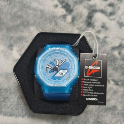 Casio G Shock GA 2100 Blue Jelly New With Tags