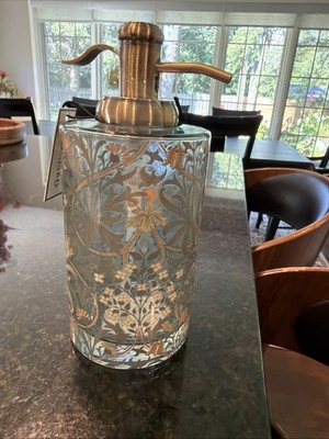 William Morris & Co Glass Bathroom  Soap Dispenser Woodland Weeds - NEW Stunning