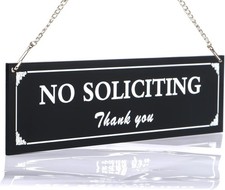 No Soliciting Sign for House, Strong Self Adhesive No Soliciting Signs for Home,