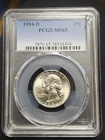 1954-D U.S. Silver Washington Quarter 25c PCGS MS65 90% Silver