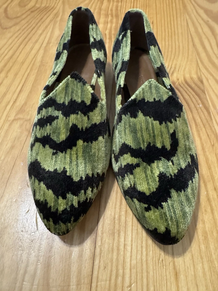 Zapatillas venecianas Le Monde Beryl estampado de tigre Bevilacqua terciopelo verde para mujer 38’s Foto 3 de 4